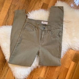 Madewell Olive Green Garment Dyed Skinny Jeans 26